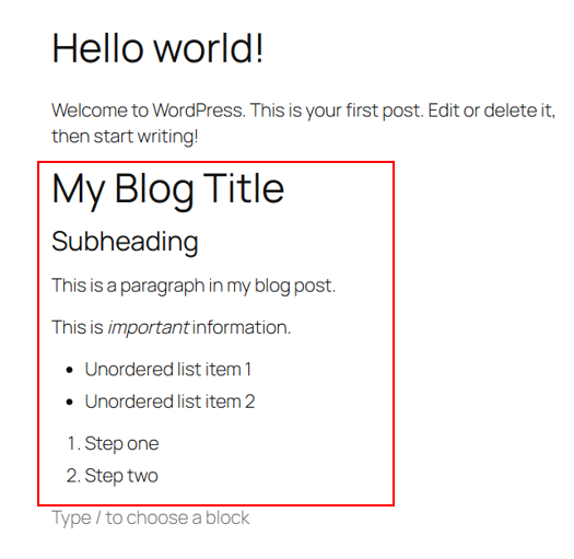 Image 9 example of the HTML