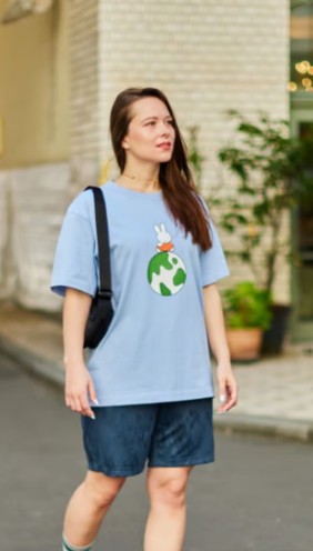 Customer wearing Miffy x Uniqlo T-Shirt